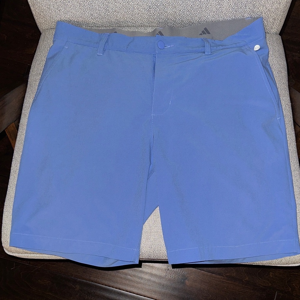 Adidas Men's Vibrant Blue Flat Front Golf Shorts